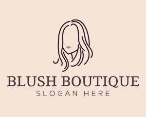 Blush - Beautiful Hair Woman logo design