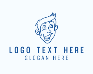 Grin - Happy Guy Face logo design