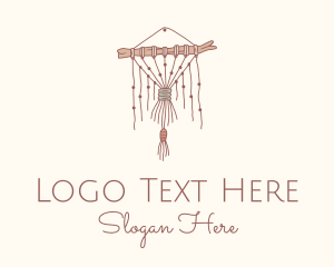 Tassel - Branch Beads Macrame Curtain logo design