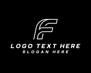 Black And White - Active Team Brand Letter F logo design