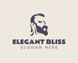 Hipster Male Beard Grooming Logo