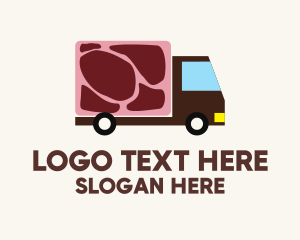 Supermarket - Meat Truck Delivery logo design
