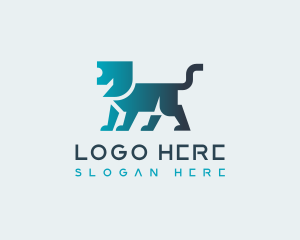 Banking - Gradient Geometric Lion logo design