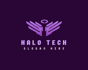 Halo - Angel Halo Wings logo design