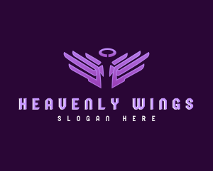 Angel Halo Wings logo design