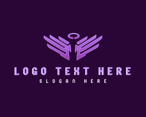 Seraph - Angel Halo Wings logo design