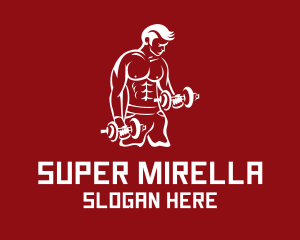 Bodybuilding - Muscle Dumbbell Man logo design
