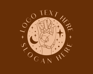 Tarot - Hand Snake Stars logo design