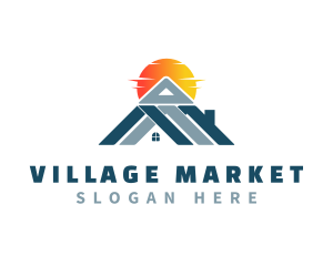 Village - House Village Roofing logo design