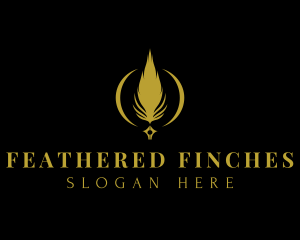 Feather Quill Writer logo design