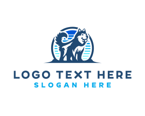 Husky Dog Training logo design