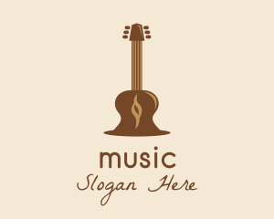 Brown Guitar Music logo design