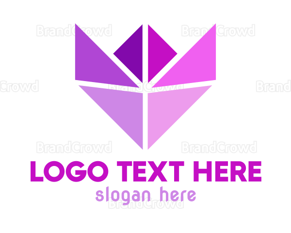 Geometric Origami Tulip Logo