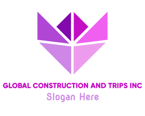 Geometric Origami Tulip Logo