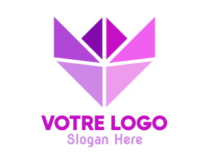 Geometric Origami Tulip Logo