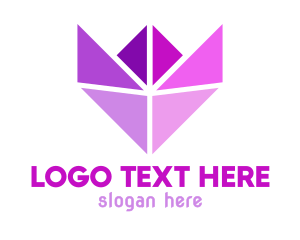 Origami - Geometric Origami Tulip logo design