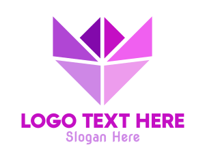 Geometric Origami Tulip Logo