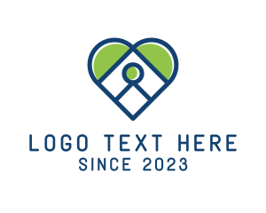 Hospital Care - Heart Social Worker logo design