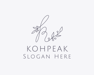 Leaf Letter K Plant logo design