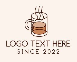 Caffeine - Hot Coffee Mug logo design