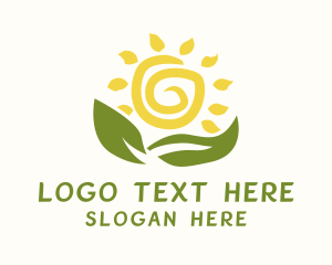 Sustainable - Sun Farming Plant logo design