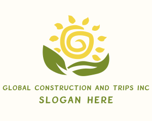 Sun Farming Plant Logo