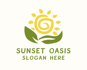 Sun Farming Plant logo design