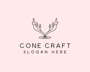 Candle Decor Candelabra logo design