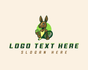 Animal - Kangaroo Tennis Racket logo design