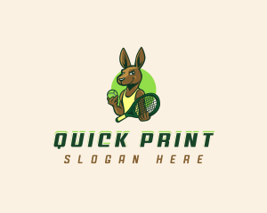 Kangaroo Tennis Racket logo design