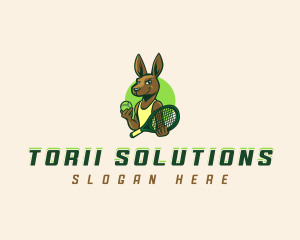 Kangaroo Tennis Racket logo design