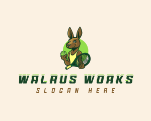 Kangaroo Tennis Racket logo design