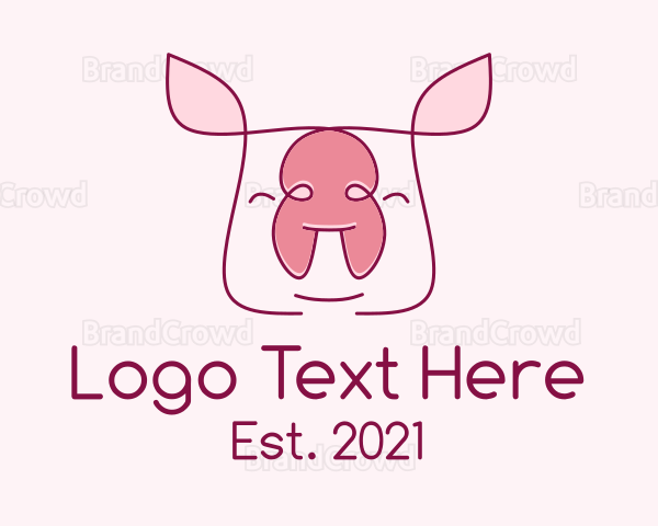 Cute Pork Piglet Logo