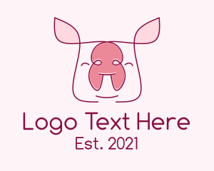 Grill - Cute Pork Piglet logo design