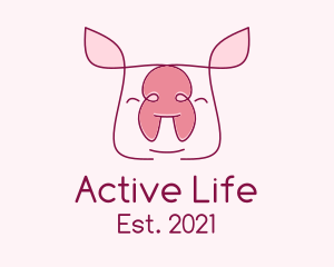 Meat - Cute Pork Piglet logo design