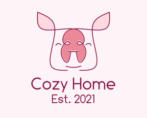 Cute Pork Piglet logo design