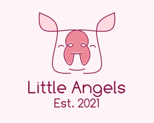 Meat Shop - Cute Pork Piglet logo design