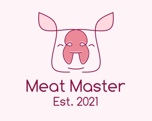 Cute Pork Piglet logo design