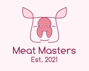 Cute Pork Piglet logo design