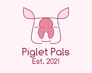 Cute Pork Piglet logo design