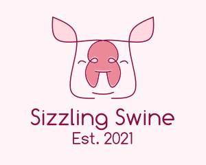 Pork - Cute Pork Piglet logo design