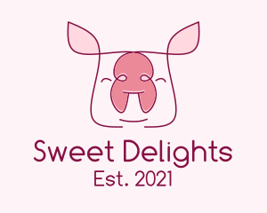 Cute Pork Piglet logo design