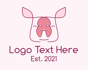 Minimalist - Cute Pork Piglet logo design
