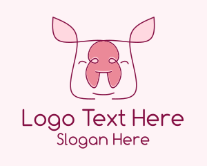 Cute Pork Piglet Logo