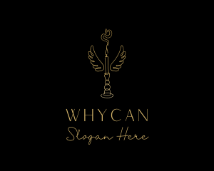 Vigil - Gold Wing Candlestick logo design