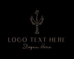 Vigil - Gold Wing Candlestick logo design