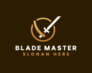 Razor Katana Blade logo design