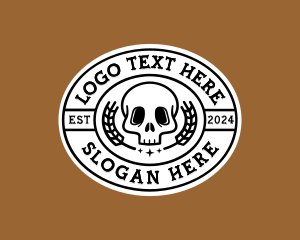 Bar - Hipster Skull Brewery logo design