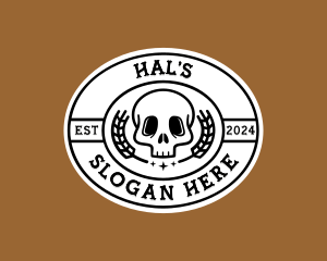 Hipster Skull Brewery Logo