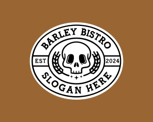 Barley - Hipster Skull Brewery logo design